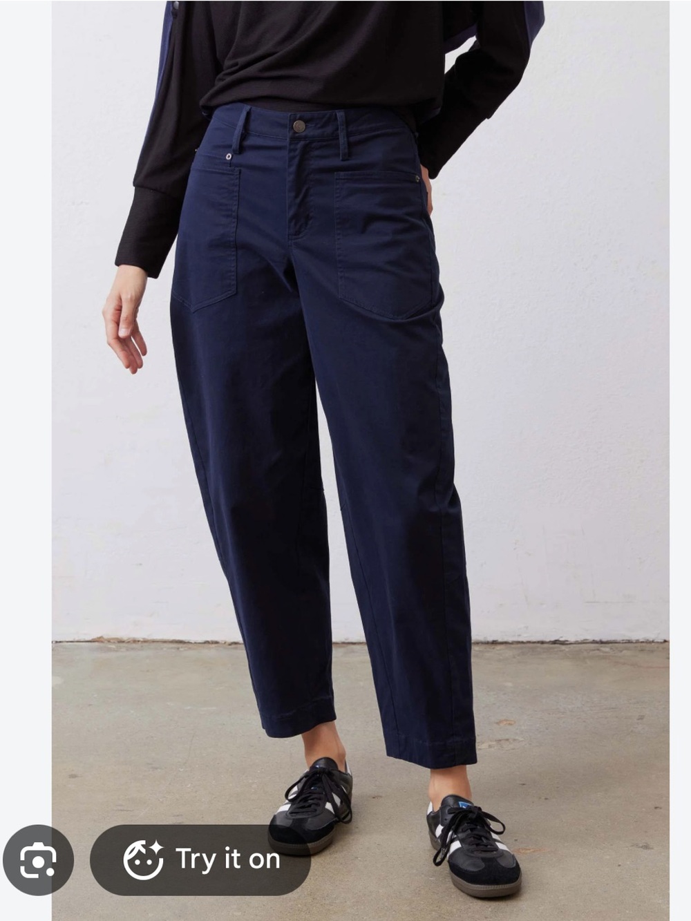 Ruti slouchy soft twill pants in washed navy